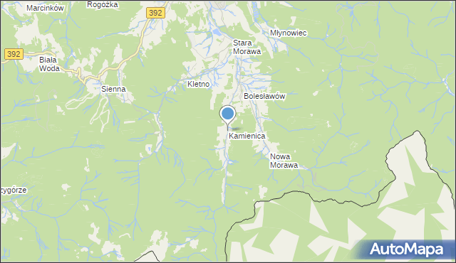 mapa Kamienica, Kamienica gmina Stronie Śląskie na mapie Targeo